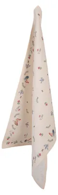 Produktbild von Clayre & Eef Geschirrtuch 50x70 cm Beige Blau Baumwolle Huhn und Hahn