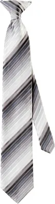 Produktbild von Krawatte mit Clip Fb. grautöne gestreift  : 100% Polyester (gestreift) : Grautöne Gestreift