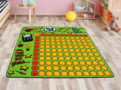 Produktbild von Primaflor Lernteppich KLEINES 1x1 - 200x200cm - Bunter Kinderteppich - Spielteppich für Jungen & Mädchen