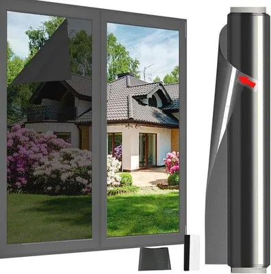 Produktbild von Famanu Spiegelfolie für Fenster - Selbstklebend, Hitzeschutz und UV-Schutz (40 x 400 cm)