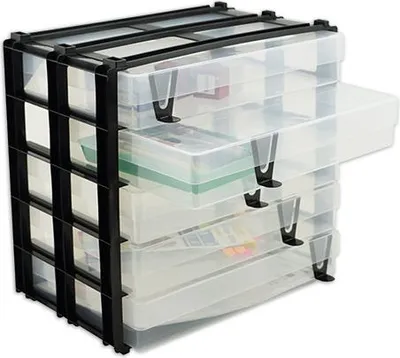 Produktbild von TimeTEX Schubladen-Block mit 5 Kunststoff-Boxen A4, stapelbar