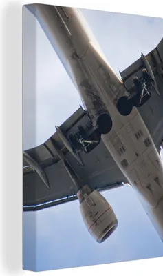 Produktbild von OneMillionCanvasses® - Leinwandbilder - 90x140 cm, Direkt unter einem landenden Flugzeug, Wandbilder Kunstdruck Wanddekoration - Wandschmucke - Schlafzimmer
