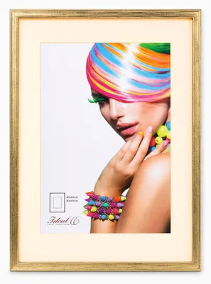 Produktbild von 3D Objektrahmen Bilderrahmen mit Passepartout & gehärtetem Glas Holz MDF Rahmen Foto Poster - Farbe: Gold-Antik | Format: 40x60