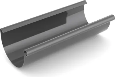 Produktbild von Rinne, Kunststoffrinne Ø 75 mm, Länge 3M, Anthrazit RAL 7021