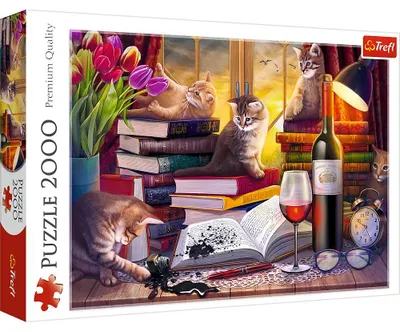 Produktbild von Trefl Puzzle Katzen am Fenster, 2000 Teile, 96 x 68 cm, 27126