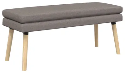 Image de Banc double vidaXL, taupe, 110 x 40 x 47 cm, tissu