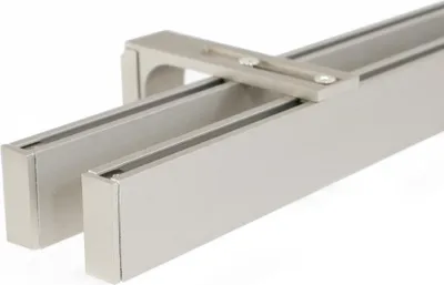 Produktbild von 2-lauf Gardinenschiene Innenlauf Loft Edelstahl-optik 4 – 160cm
