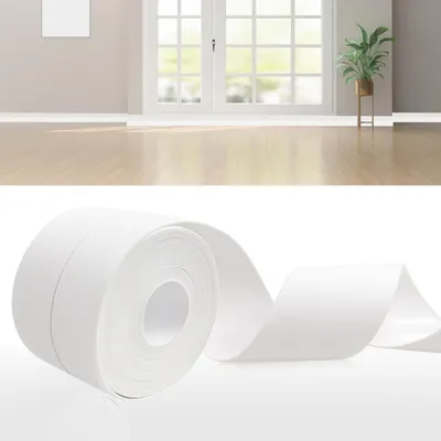 Selbstklebende Fußleiste Weiß, 19x19mm, 12m, PVC, flexibel