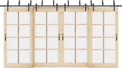 Obrázek produktu pro Sada kování pro posuvné dveře 213,5 cm ocel černá 3295740