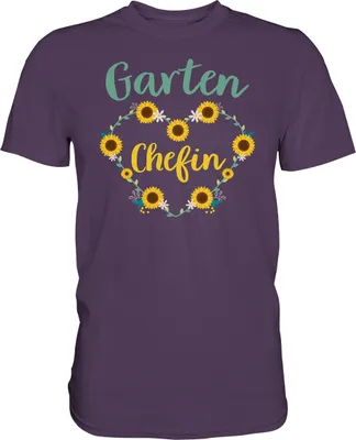 Produktbild von Garten Chefin T-Shirt Sonnenblumen Garten Motiv Gärtner Geschenk – Urban Purple / XXL