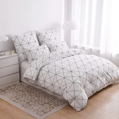 Produktbild von Famanu Bettwäsche Set 135 x 200 cm - Schwarz-Weiß, Geometrisches Muster