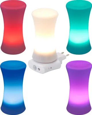 Produktbild von LED Steckdosen Nachtlicht Taschenlampe Weiß Bunt Bewegungsmelder Notlicht Zylinder