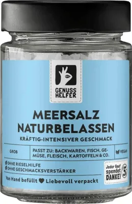 Produktbild von Meersalz, grob, Salz für die Salzmühle, Meersalz zum Kochen, 180g im Glas
