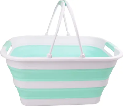 Productafbeelding van Opklapbare badkuip/picknickmand, 29 liter, wit/groen