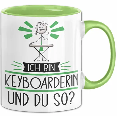 Produktbild von Keyboarderin Tasse Geschenk Ich Bin Keyboarderin Und Du So Geschenkidee Lustiger Spruch Becher (Grün)