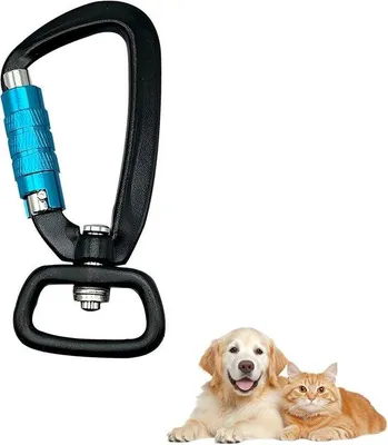 Produktbild von Draaibare Aluminiumkarabiner für Hunde, 400 kg belastbar, 360° drehbar, für Outdoor, Camping, Klettern