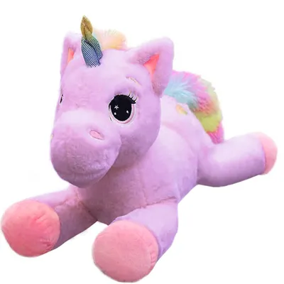 Image de Peluche licorne - 38 cm - Violet