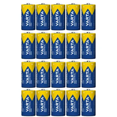 Produktbild von 20 Stück R-14 LR14 C 1,5 V Alkali-Batterien Varta Industrial Pro