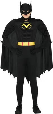 Immagine prodotto di Costume da supereroe avventuriero con maschera da pipistrello e mantello per il Carnevale Design entusiasmante che ti trasforma in un personaggio avventuroso, taglia: 14 - 16 anni Colore: nero