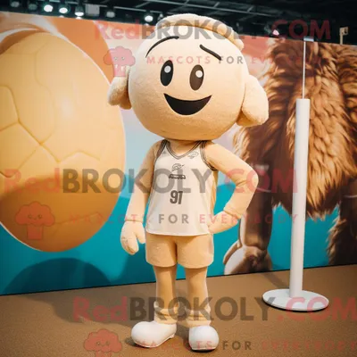 Obrázek produktu pro Postavička REDBROKOLY maskota Tanvolejbalového míče oblečená v kostýmku a náhrdelníky