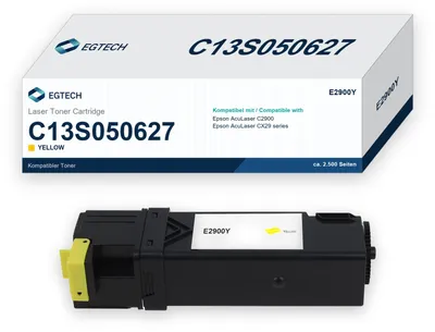 Produktbild von Toner kompatibel mit Epson C13S050627 Gelb AcuLaser C2900 CX29