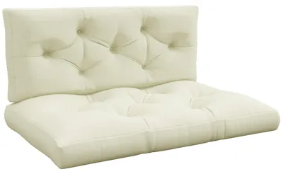 Produktbild von Sitzpolster Sitzkissen Polsterauflage, mit Knopfheftung, 120 x 80 x 12 cm, Cremeweiß