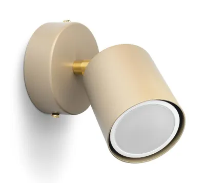 Zdjęcie produktu dla LUXOLAR Lampa ścienna kinkiet beżowy kremowy SPOT G9 z ruchomą głowicą - Nowoczesny plafon  ze złotymi detalami - do salonu, łazienki, korytarza