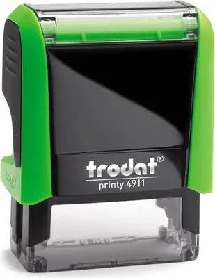 Produktbild von trodat Textstempelautomat Printy 4911, 4-zeilig, Gehäuse gruen, Stempelkissen schwarz, e Stempelplatte mit ihrem Wunschtext