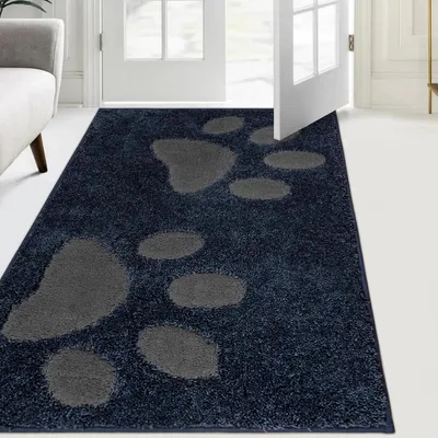 Immagine prodotto di Tappetino antiscivolo lavabile, 84 x 150 cm, blu scuro, assorbente