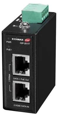 Imagen del producto de Edimax IGP-201IT EDIMAX Industrie 2.5 Gigabit 30W PoE+ DIN-Rail Injektor