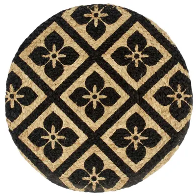 Image de vidaXL Sets de table 6 pcs. noir 38 cm rond jute