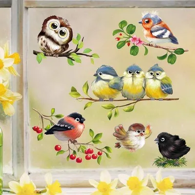 Produktbild von Famanu Wandtattoo Fensterbild Frühling Ostern - Set