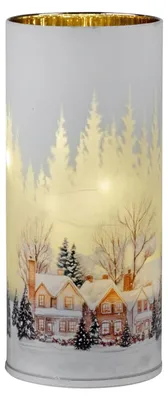 Produktbild von LED-Dekolicht 20cm Winterdorf drehend mit Timer 6h/18h Weihnachten formano