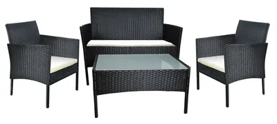 Obrázok produktu pre Záhradný nábytok Polyratanová sedacia súprava Záhradný nábytok Lounge Záhradný set Stôl 5606
