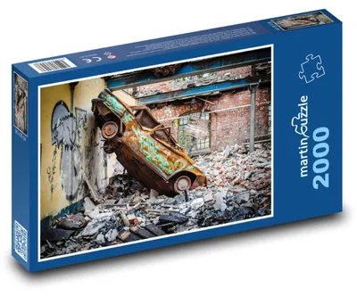 Obrázok produktu pre Puzzle 2000 Auto v ruinách fabriky - martinpuzzle