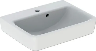 Zdjęcie produktu dla Geberit Renova Plan, umywalka nablatowa, 50x38 cm, 1 otwór na baterię, z przelewem, 501719, 501.719.00.8