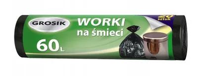 Zdjęcie produktu dla Grosik, Worki na śmieci 60L, 20 sztuk