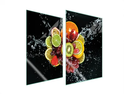 Immagine prodotto di Piastre coprifornelli 2 pezzi 35x52 coprifornelli in Vetroceramica tagliere in vetro frutta colorata