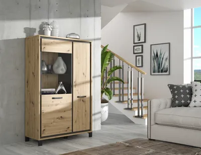 Produktbild von Highboard >Trondheim < in Klarglas - 101,4x161x41,5cm (BxHxT)