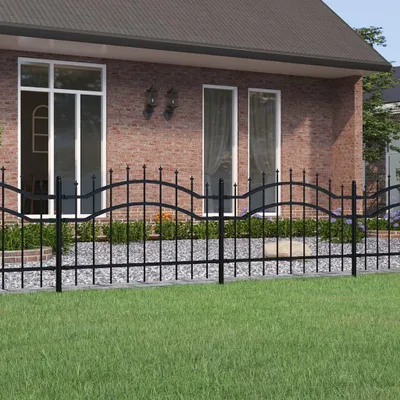 Zdjęcie produktu dla vidaXL Płot ogrodowy z dzidą czarny 115 cm Stal malowana proszkowo