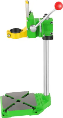 Immagine prodotto di Supporto per trapano a mano - Morsetto da tavolo - Campo di serraggio 38-43 mm - Inclinazione 0-90° - Corsa 6 cm - Alluminio pressofuso e ghisa - Verde
