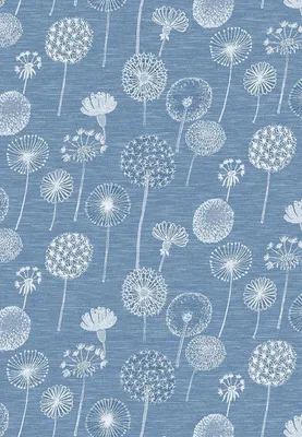 Produktbild von Gläsertuch "Pusteblume" mittelblau Halbleinen 45x7