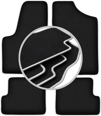 Produktbild von Fußmatten Velours Schwarz/Silber für Fiat Seicento 1998-2010 Set 4-tlg
