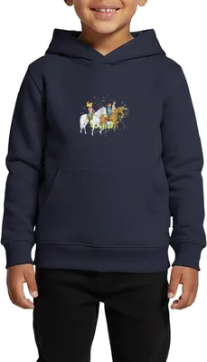 Produktbild von Spreadshirt Bibi Und Tina Ausritt Mit Alexander Falkenstein Kinder Premium Hoodie, 134/140 (8 Jahre), Navy