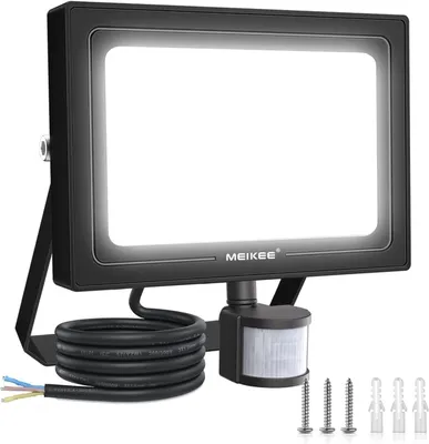 80W LED-Strahler mit Bewegungsmelder, 7520 lm, 6500 K, kaltweiß