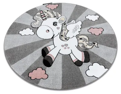 Imagen del producto de Alfombra PETIT UNICORN UNICORNIO círculo gris circulo 160 cm