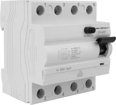 Produktbild von Fehlerstromschutzschalter RCCB 10kA 4P 63A 30mA Typ A VDE FI-Schalter Doktorvolt DV-4261