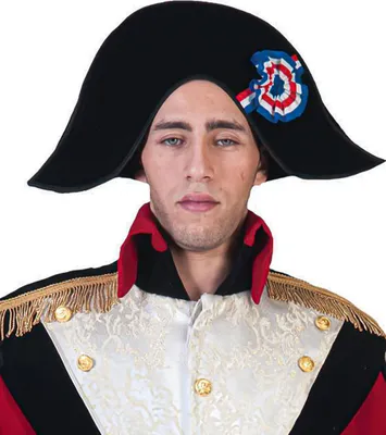 Obrázek produktu pro Klobouk Napoleon pro dospělé černý - jedna velikost