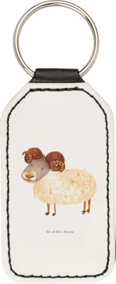Produktbild von Mr. & Mrs. Panda Schlüsselanhänger Sternzeichen Widder - Weiß - Geschenk, schlüssel anhänger, Geburtstag März, April, Taschenanhänger, Schafbock, Mit Spruch, für, Bock