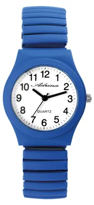 Produktbild von Adrina Damen-Uhr Edelstahl Zugarmband Royal Blau große Ziffern Länge 18cm Durchmesser -34mm Breite 18mm Geschenke für Frauen